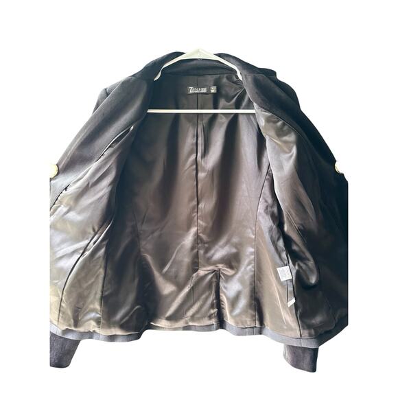 7th Avenue New York & Company Blazer Women’s 8 Black Velvet One Button Jacket - Picture 6 of 8